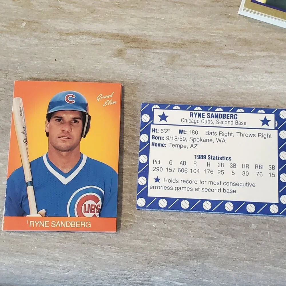 Chicago Cubs Ryne Sanberg Lot Of 65 Baseball Cards‎ 1989 Solid Gold Grand Slam